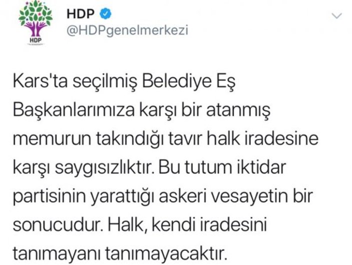 Kars'ta ellerini sıkmayan komutan, HDP'yi çıldırttı