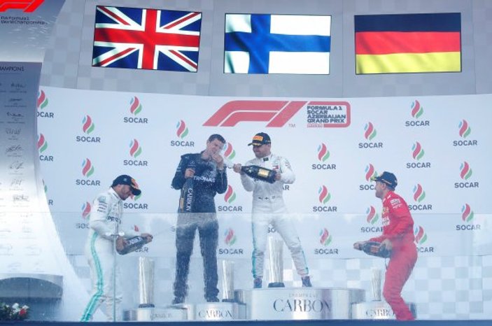 Bakü'de düzenlenen F1 yarışında zafer Bottas'ın