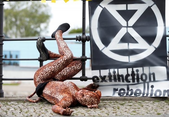 Almanya'da nesli tükenen hayvanlar için protesto