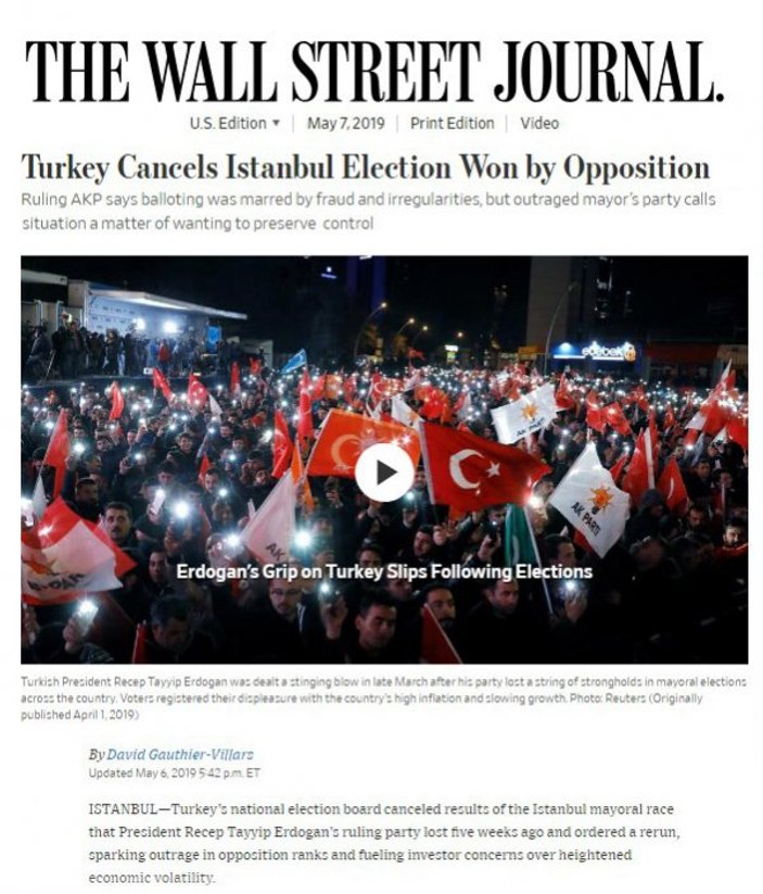 İstanbul seçimlerinin iptali dünya basınında