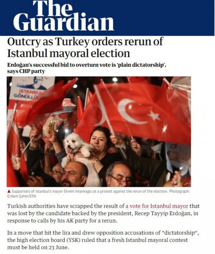 İstanbul seçimlerinin iptali dünya basınında