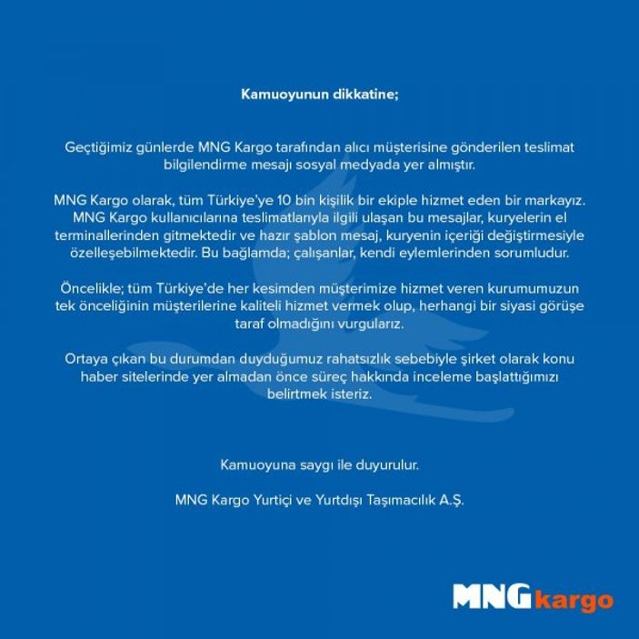 MNG Kargo 'HDPKK' dedi, ortalık karıştı