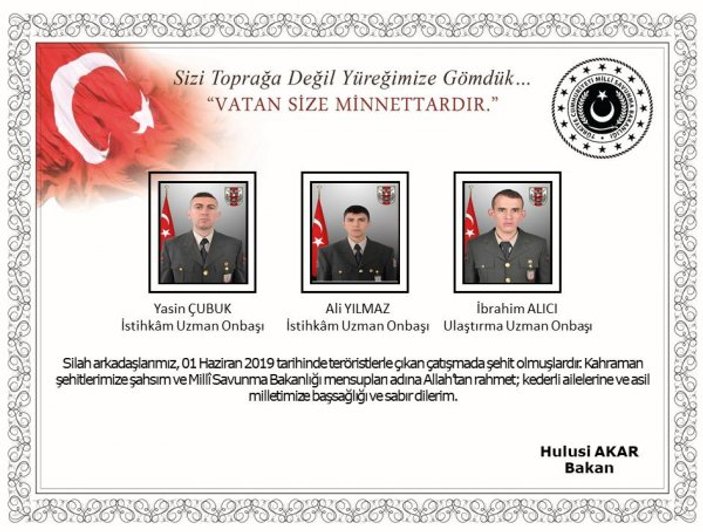 Iğdır'da şehit olan askerlerin kimlikleri belli oldu