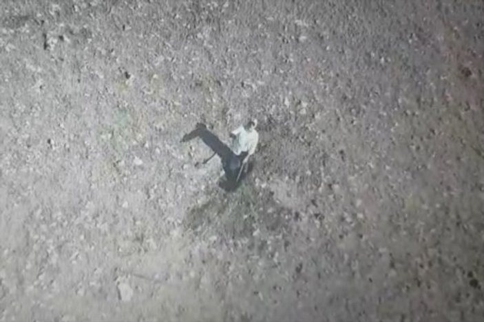 Elazığ'da jandarmaya ait drone'u taşladı