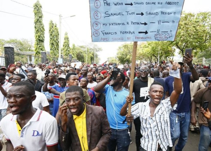Liberya'da yolsuzluk ve ekonomik kriz protestosu