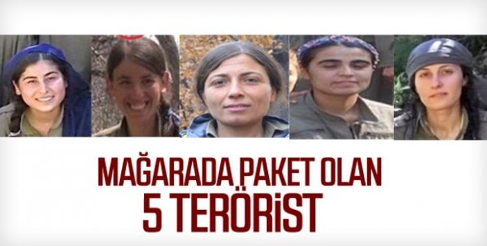 Tunceli'de öldürülen 5 kadın teröriste ait mühimmatlar