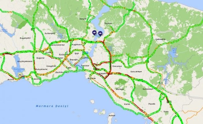 İstanbul'da trafik yoğunluğu