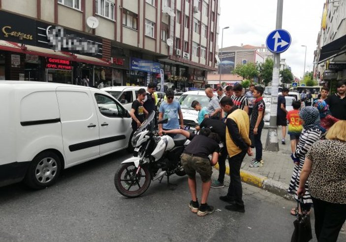 İstanbul'da motosikletli gençler ölümden döndü