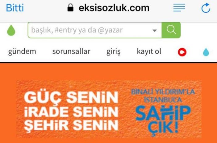 AK Parti Ekşi Sözlük'e sponsor oldu