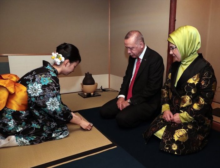 Erdoğan, Japonların geleneksel çaylarının tadına baktı