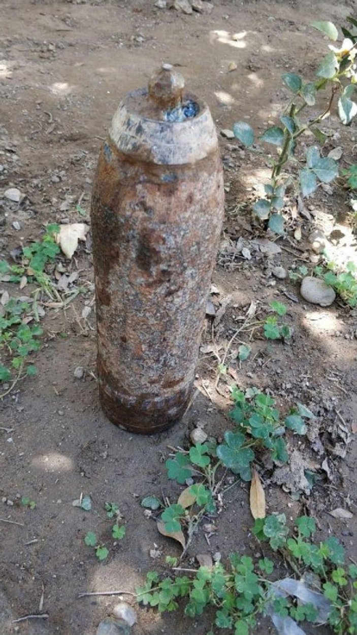 Manisa'da patlamamış top mermisi bulundu