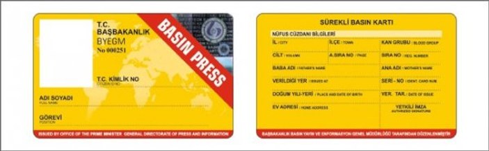 Pembe-mavi renkli basın kartları