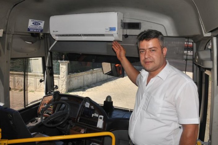 Aydın'da şoför evdeki klimayı aracına taktı