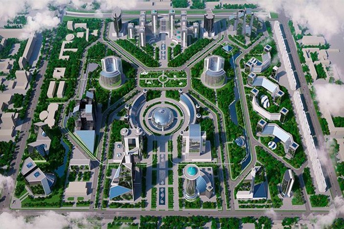 Orta Asya'nın en yüksek binasının inşaatı Türk firmadan