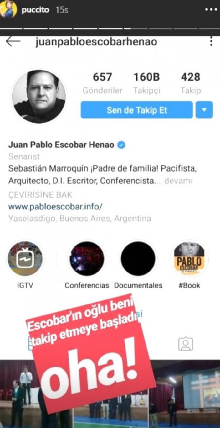Escobar'ın oğlu Pucca'yı ekledi