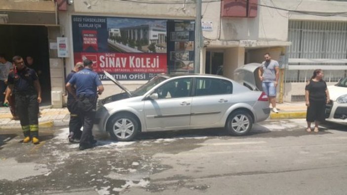 Aydın'da noteri beklerken satın alacağı otomobil yandı
