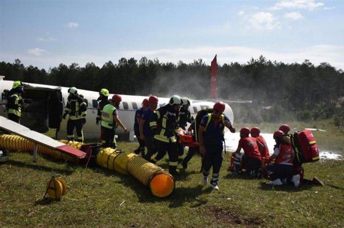 Kastamonu Havalimanı'nda uçak kazası tatbikatı