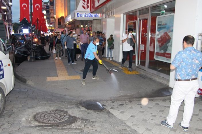 Trabzon’da caddeyi saran kakalaklar ilaçlandı