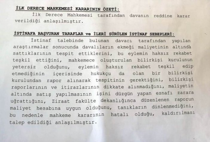 Samsun'da ucuza ekmek satan fırınlar mahkemelik oldu