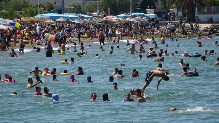Sıcaktan bunalan Bursalılar sahilleri doldurdu