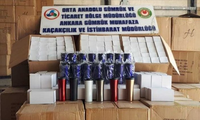 Çankırı'da 2 milyonluk kaçak termos bardak ele geçirildi