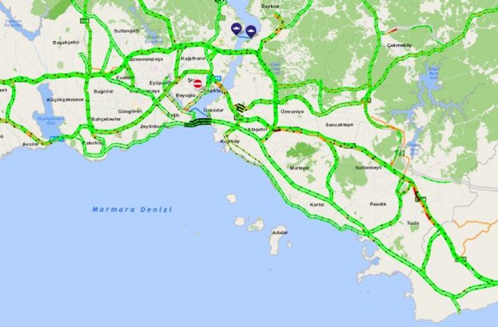 İstanbul çıkışında trafik yoğunluğu