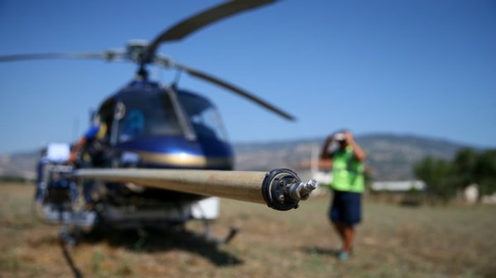 Elektrik hatlarının temizliği helikopterlerle yapılıyor