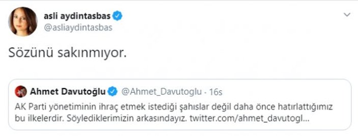 Aslı Aydıntaşbaş, Ahmet Davutoğlu'nu gazlıyor