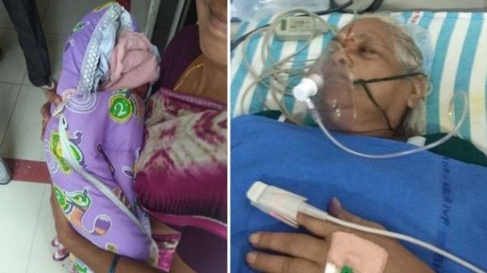 Hindistan'da 73 yaşındaki kadın doğum yaptı