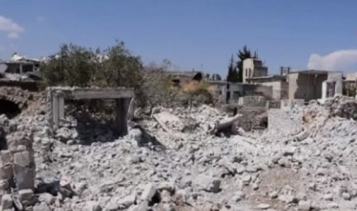 İdlib'deki yıkım yakından görüntülendi