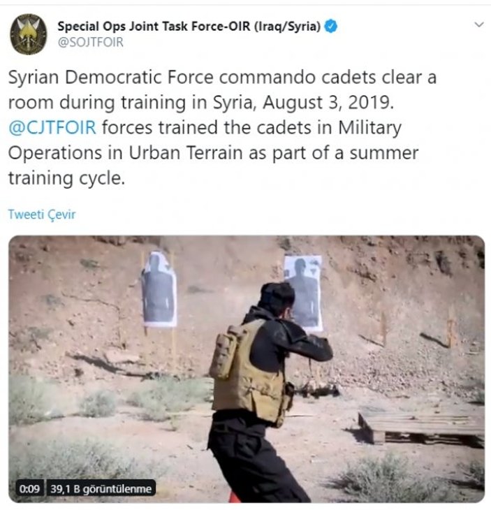 ABD askerinin YPG'lilere eğitim verdiği görüntüler