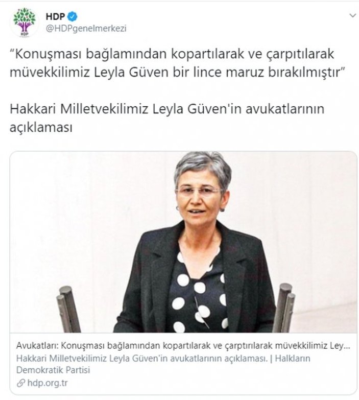 HDP'li Leyla Güven kendini savundu