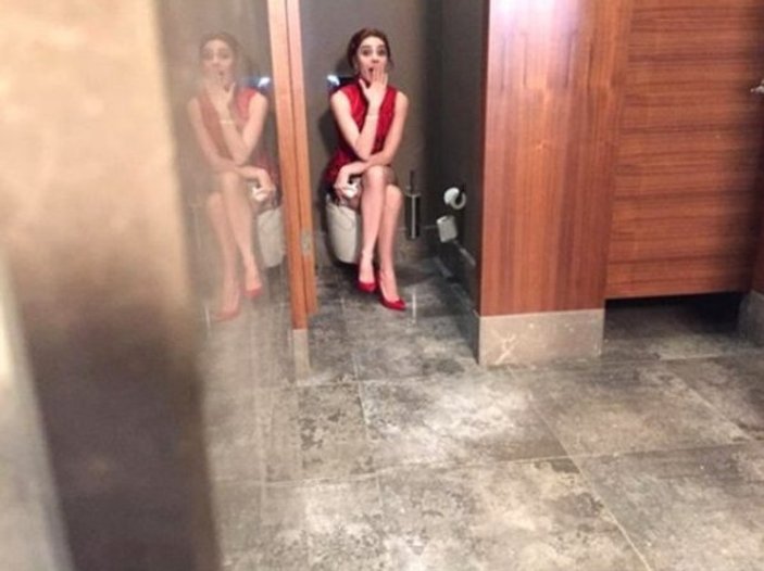 Nur Fettahoğlu tuvaletten fotoğraf paylaştı