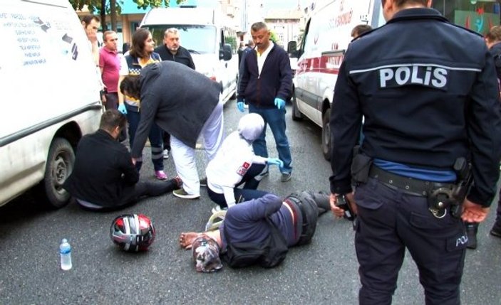 İstanbul'da motosikletli kediye çarpmamak için kaza yaptı