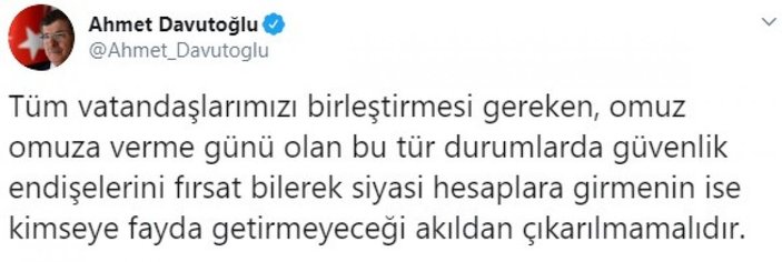 Davutoğlu'ndan Barış Pınarı Harekatı hakkında 4 tweet