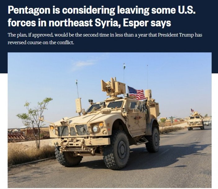 Pentagon ABD birliklerinin bölgede kalabileceğini duyurdu