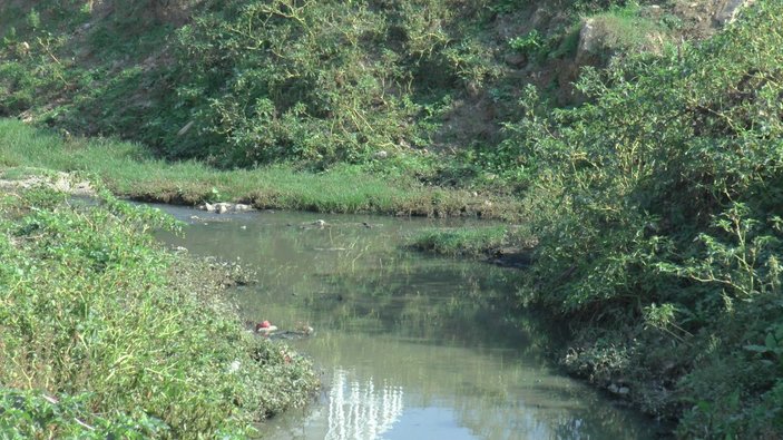 Kocaeli'deki kanaldan akan koyu renkli su halkı korkuttu