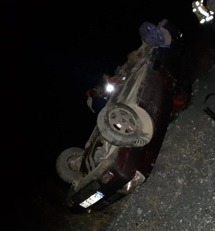 Malatya'da takla atan otomobilin sürücüsü yaralandı