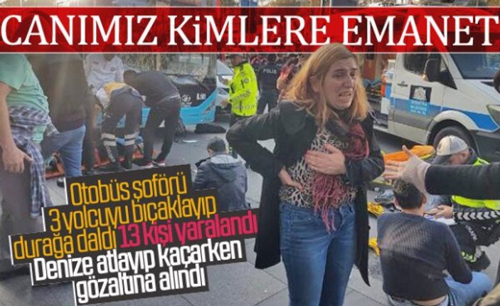 Beşiktaş'ta durağa dalan otobüsün görüntüleri yayınlandı