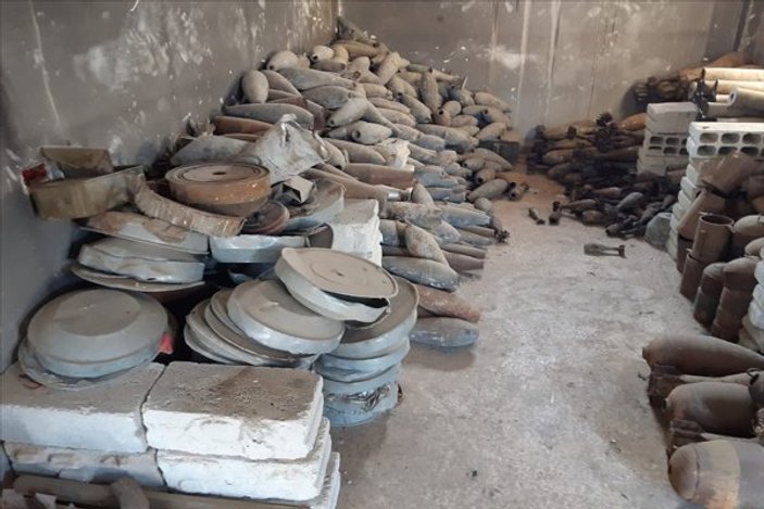 Tel Abyad'da YPG'ye ait mayın deposu bulundu