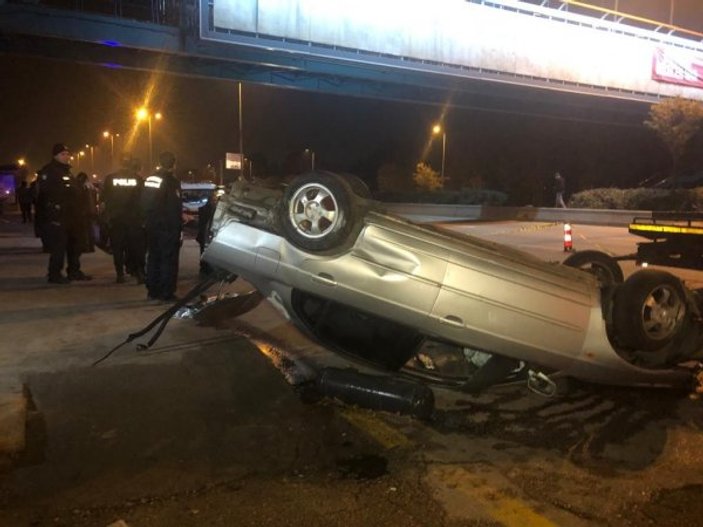 Ankara'da takla atan aracın sürücüsü yaşamını yitirdi