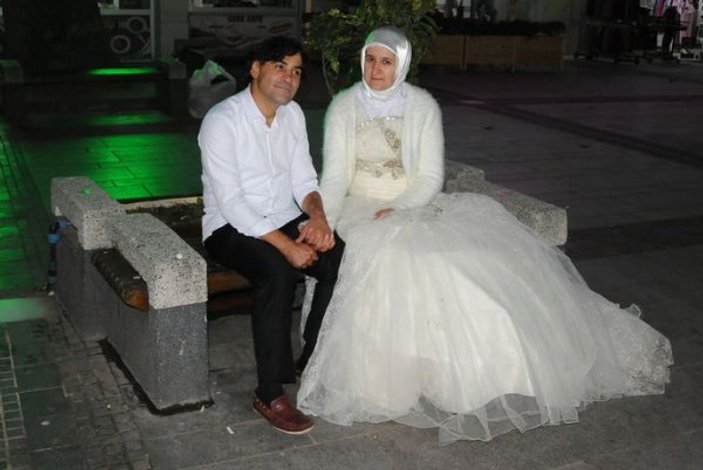 Dini nikahlı eş duruşmaya gelinlikle katıldı