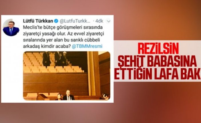 Şehit babası Safitürk’ten Lütfü Türkkan'a cevap