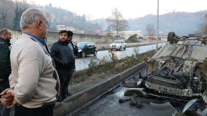 Zonguldak'ta trafik kazası, ölümden döndü
