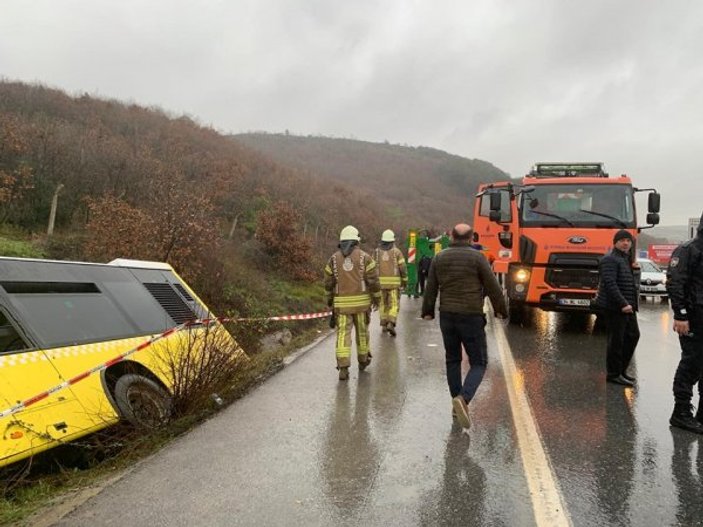 Çekmeköy'de İETT otobüsü yan yattı: 1 ölü 13 yaralı