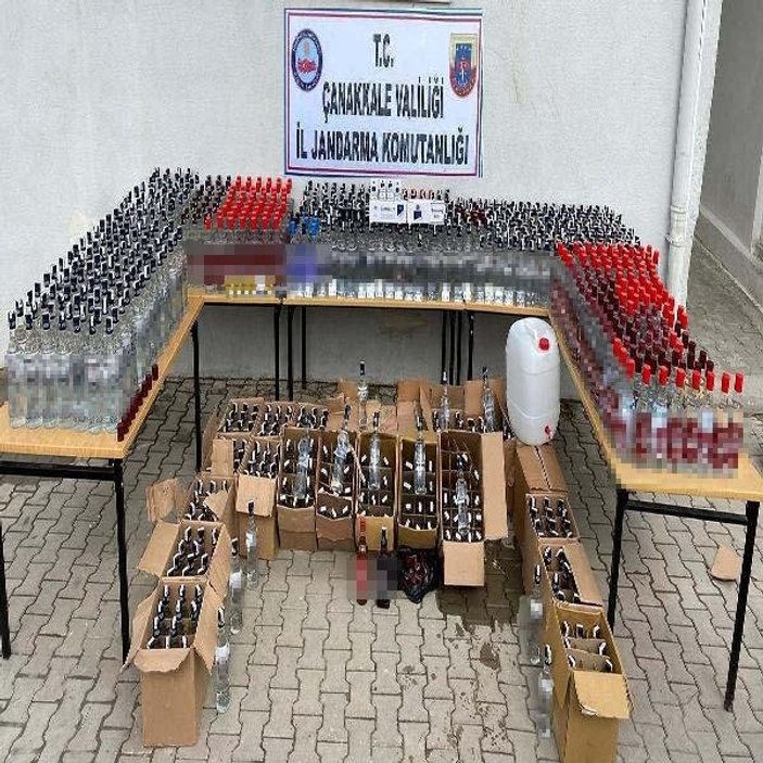 Çanakkale'de 688 litre sahte içki ele geçirildi