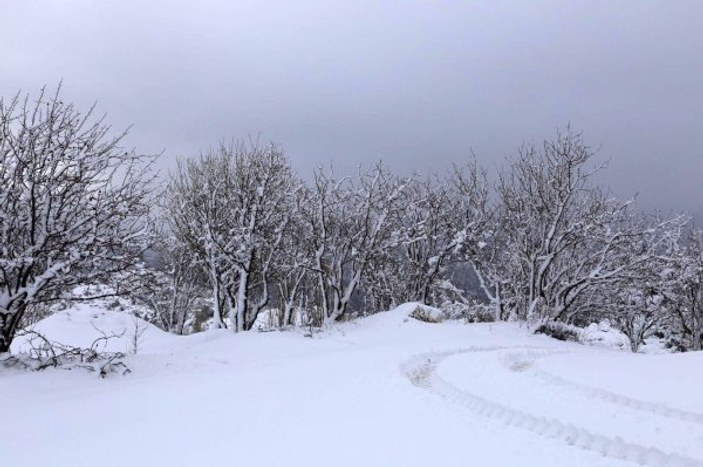 Antalya'da yayla yolları karla kaplandı