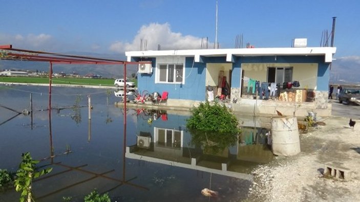 Şiddetli yağış sonrası Amik Ovası sular altında kaldı