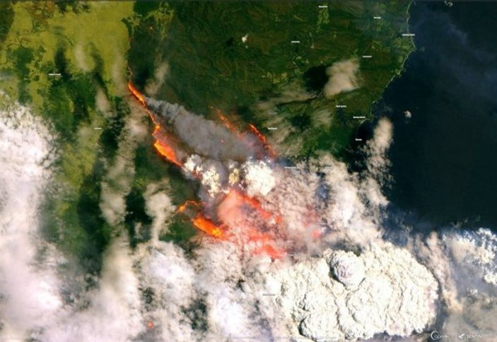 Avustralya'daki yangının dumanı karşı kıtada