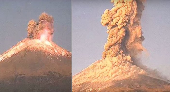 Meksika'da Popocatepetl Yanardağı'nda patlama yaşandı